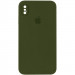 Чохол Silicone Case Square Full Camera Protective (AA) на Apple iPhone XS / X (5.8") (Зелений / Dark Olive)