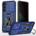 Ударопрочный чехол Camshield Army Ring для Samsung Galaxy S21 FE (Синий / Navy)