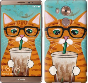 Чехол Зеленоглазый кот в очках для Huawei Mate 8
