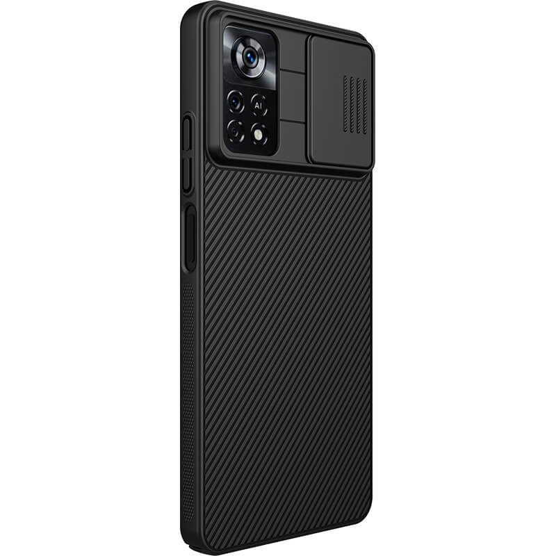 Карбоновая накладка Nillkin Camshield (шторка на камеру) для Xiaomi Poco X4 Pro 5G (Черный / Black) в магазине vchehle.ua