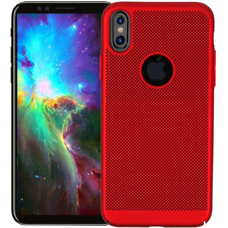 

Ультратонкий дышащий чехол Grid case для iPhone X (5.8") (Красный) 707697