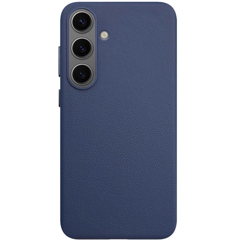 Шкіряний чохол Leather Case (AAA) на Samsung Galaxy S25 (Dark Blue)