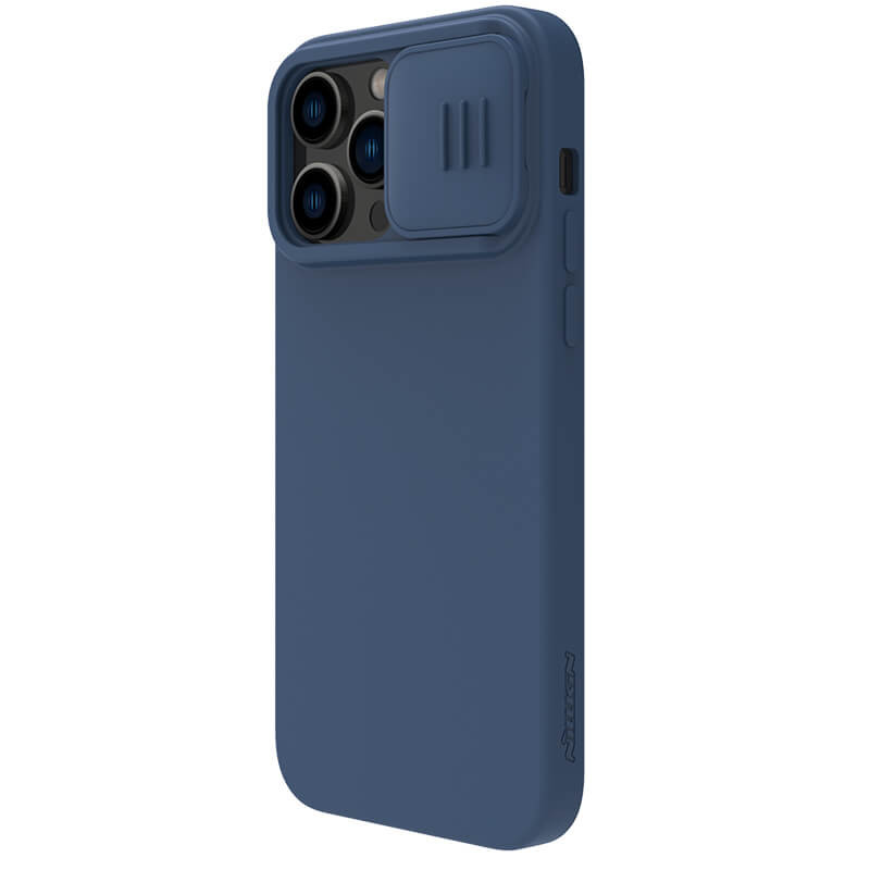 Фото Силіконова накладка Nillkin Camshield Silky на Apple iPhone 14 Pro Max (6.7") (Синій) в маназині vchehle.ua