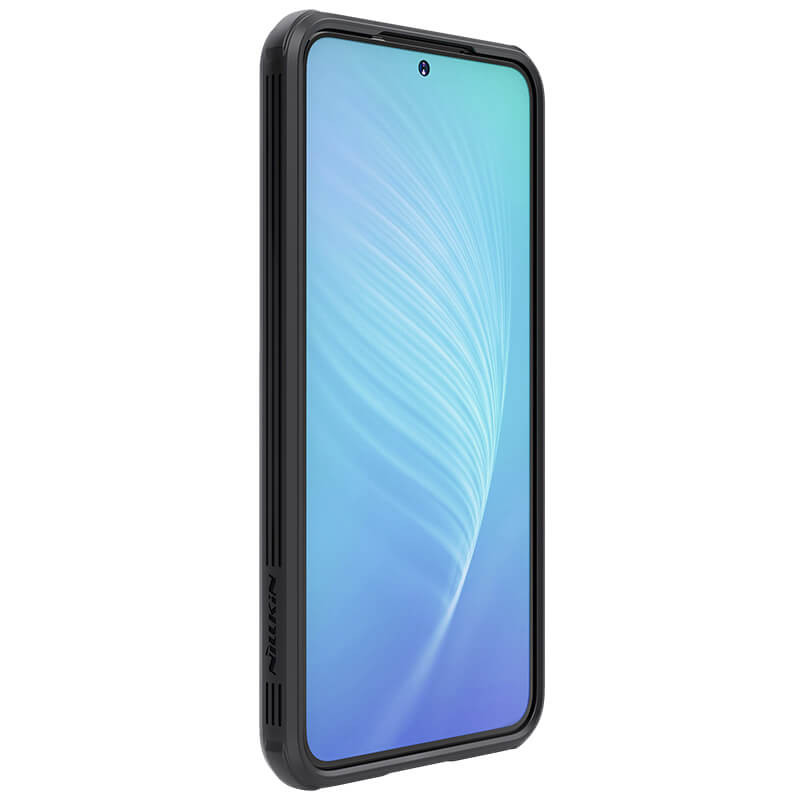 Купить Карбоновая накладка Nillkin Camshield (шторка на камеру) для Samsung Galaxy S22+ (Черный / Black) на vchehle.ua
