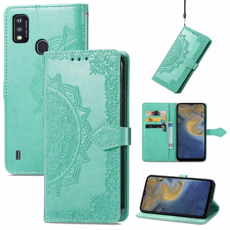 Шкіряний чохол-книжка Art Case з візитницею на ZTE Blade A51 (Бірюзовий) в магазині vchehle.ua