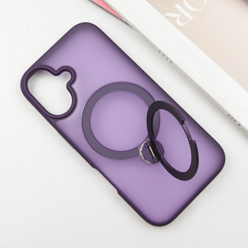 Фото TPU+PC чехол Metal Buttons with Magnetic Safe Colorful HQ Ring для Apple iPhone 16 (6.1") (Purple) в магазине vchehle.ua