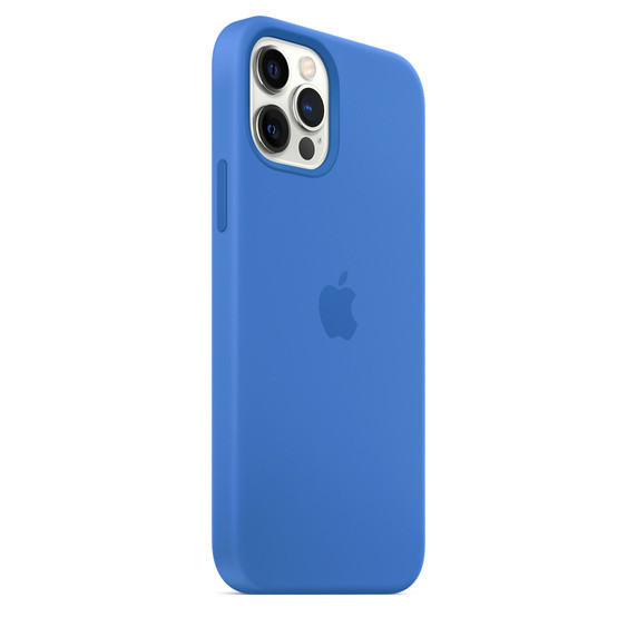 Фото Чехол Silicone Case Full Protective (AA) для Apple iPhone 12 Pro / 12 (6.1") (Синий / Capri Blue) на vchehle.ua