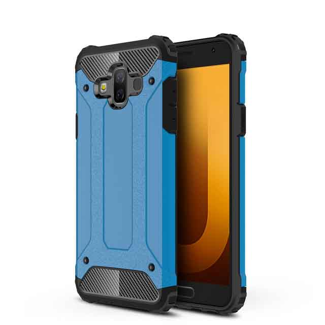 Бронированный противоударный TPU+PC чехол Immortal для Samsung Galaxy J7 Duo (Синий / Navy)