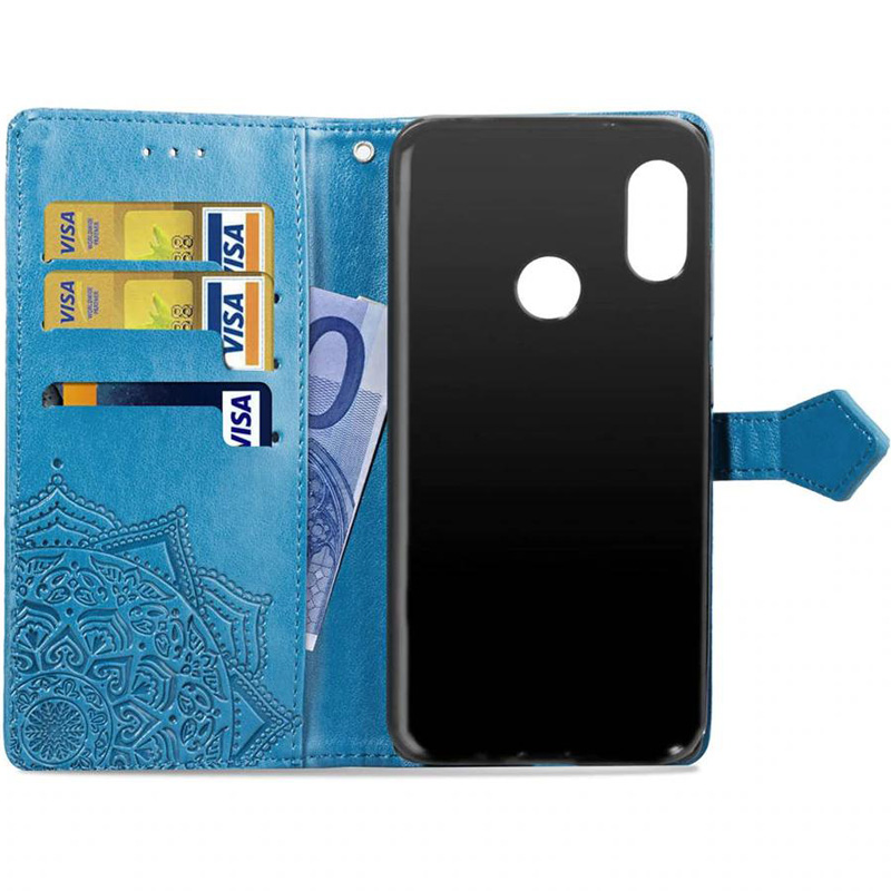 Фото Шкіряний чохол (книжка) Art Case з візитницею на Xiaomi Redmi Note 5 Pro / Note 5 (DC) (Синій) в маназині vchehle.ua