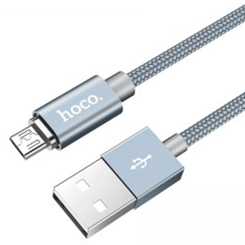 Дата кабель Hoco U40A Magnetic Adsorption USB to Micro USB (1m) (Серый)