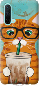 Чехол Зеленоглазый кот в очках для OnePlus Nord CE