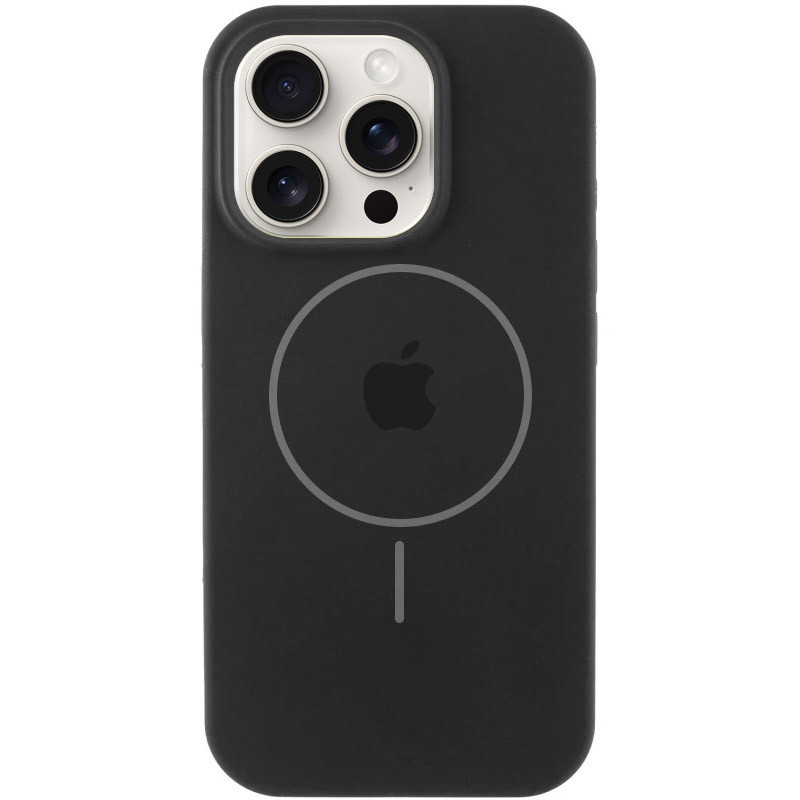 Чехол Silicone Case Full Protective (AA) with Magnetic Safe для Apple iPhone 15 Pro Max (6.7") (Черный / Black)