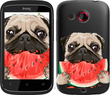 

Чохол Мопс і кавун на HTC Desire C A320e 843533