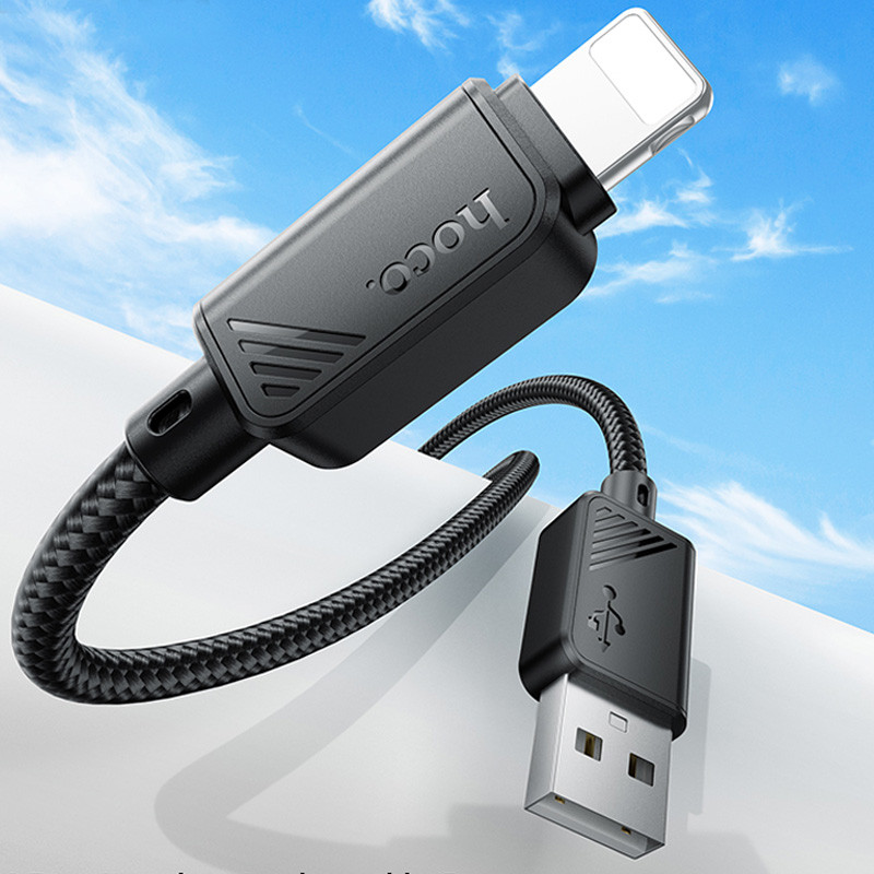 Фото Дата кабель Hoco X113 Beneficio USB to Lightning (1m) (Black) на vchehle.ua