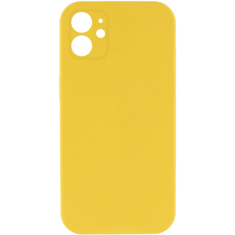 Silicone Case Square Full Camera Protective (AA) NOLOGO для Apple iPhone 11 (6.1") (Желтый / Yellow)