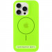 Чохол Silicone Case Full Protective (AA) with Magnetic Safe на Apple iPhone 15 (6.1") (Салатовий / Neon green)