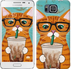 Чохол Зеленоокий кіт в окулярах на Samsung Galaxy Alpha G850F