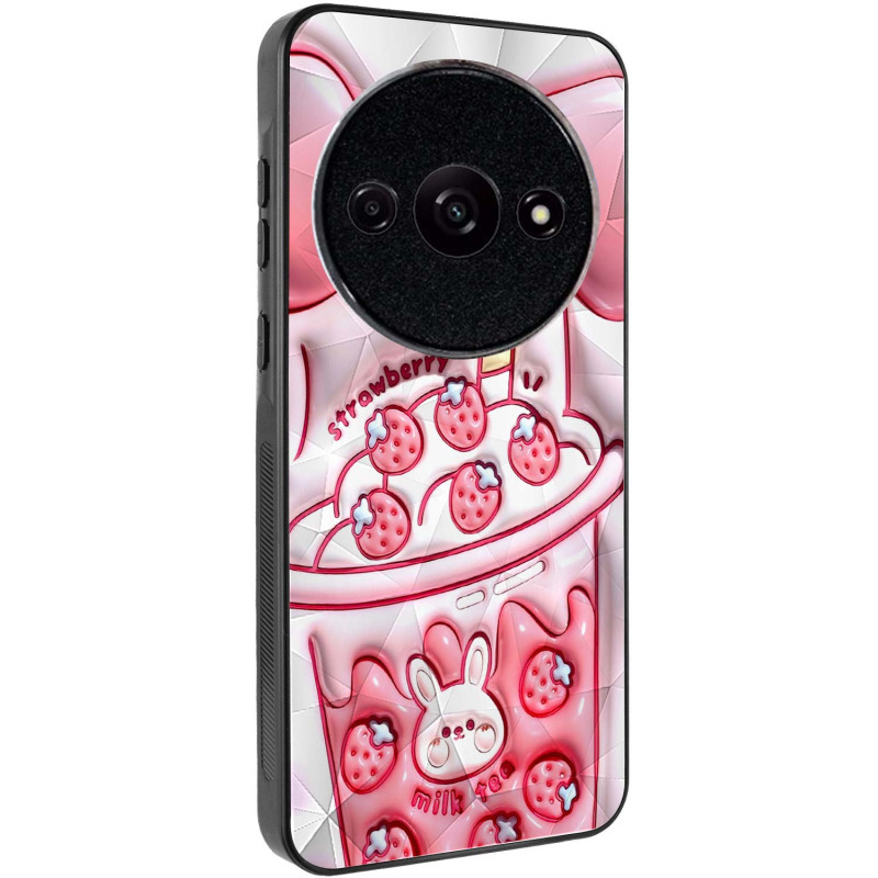 TPU+PC чехол Prisma Fluffie для Xiaomi Redmi A3 / Poco C61 (Strawberry)