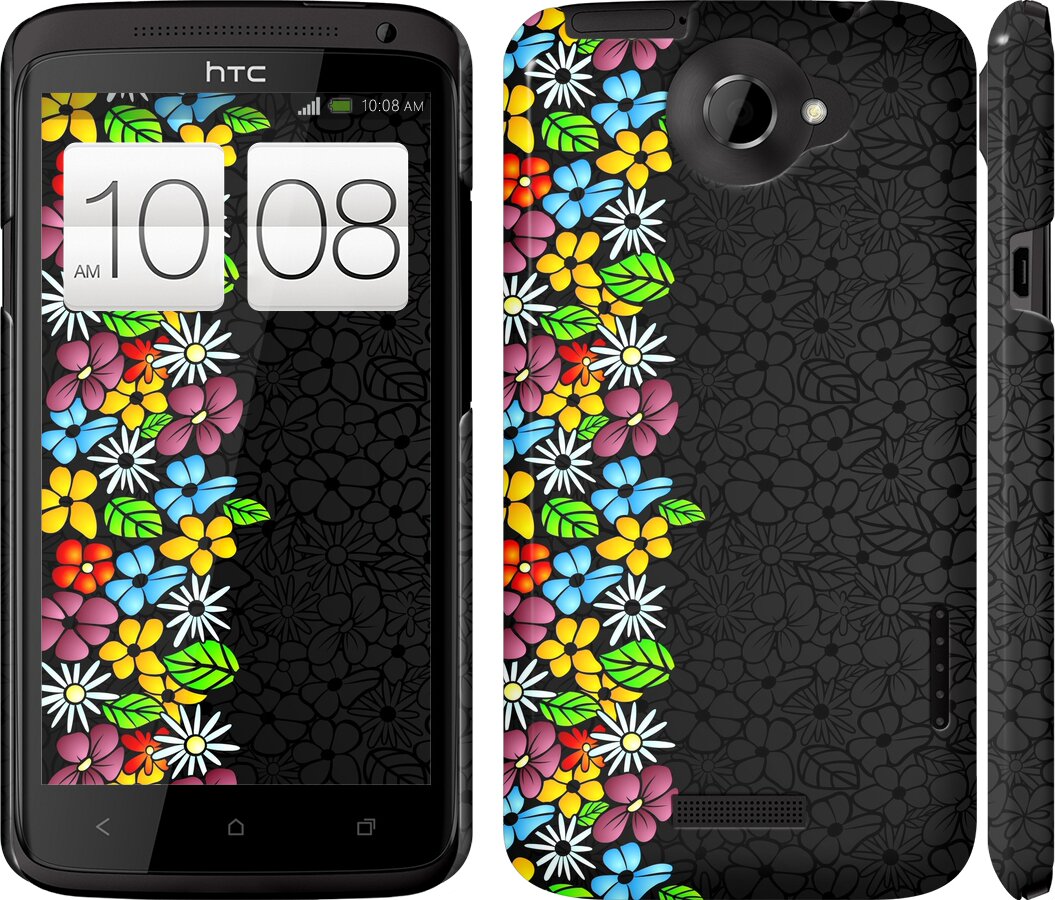 

Чехол цветочный орнамент для HTC One X 102189