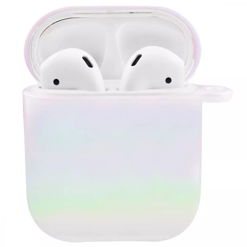 Фото Силіконовий футляр Glossy Gradient для навушників AirPods 1/2 (Зелений) на vchehle.ua