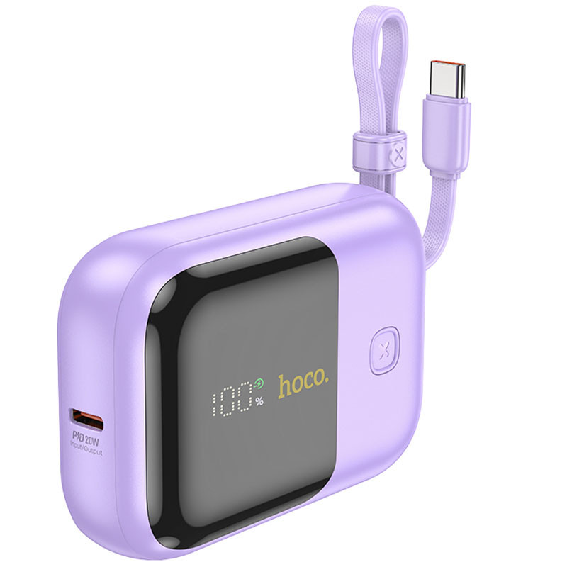 Фото Портативний ЗП Power Bank Hoco Q20 Fountain 22.5W+PD20W 10000 mAh (Purple) на vchehle.ua