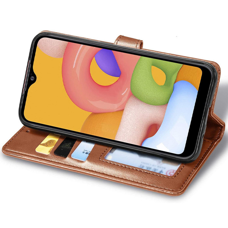 Фото Кожаный чехол-книжка GETMAN Gallant (PU) для Xiaomi Redmi 9C (Коричневый) в магазине vchehle.ua