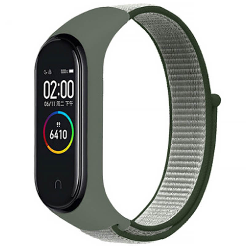 Ремешок Nylon New для Xiaomi Mi Band 3/4/5/6/7 (Dark Olive / Green)