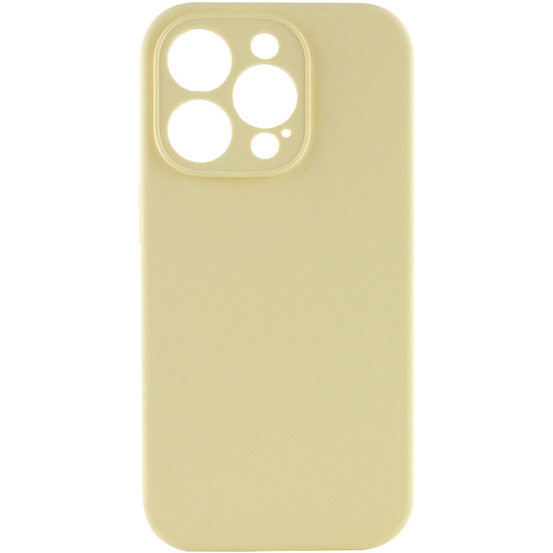 Чехол Silicone Case Full Camera Protective (AA) NO LOGO для Apple iPhone 15 Pro Max (6.7") (Желтый / Mellow Yellow)