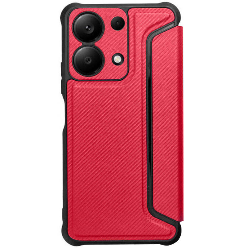 Фото Кожаный чехол книжка GETMAN Razor (PU) для Xiaomi Redmi Note 13 Pro 4G / Poco M6 Pro 4G (Red) на vchehle.ua