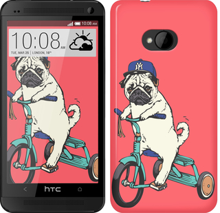 

Чохол Мопс на велосипеді на HTC One M7 87606