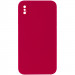 Silicone Case Square Full Camera Protective (AA) NOLOGO на Apple iPhone XS Max (6.5") (Червоний / Rose Red)