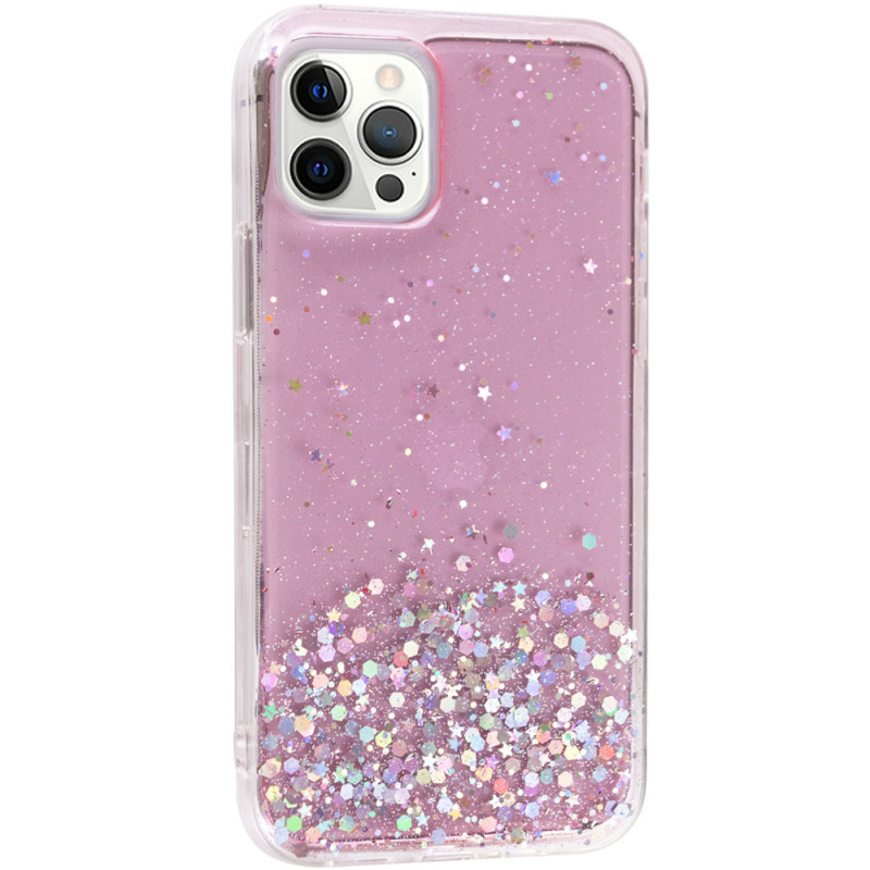 

TPU чехол Star Glitter для iPhone 12 (Прозрачный / Розовый) 1126232