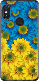 Чехол Жёлто-голубые цветы для Xiaomi Redmi Note 5