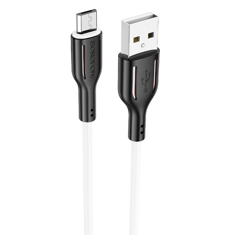 Дата кабель Borofone BX63 USB to MicroUSB (1m) (Черно - белый)