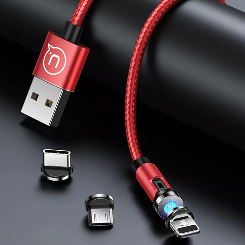 Фото Дата кабель USAMS US-SJ472 U59 Lightning Rotatable Magnetic (1m) (Красный) на vchehle.ua