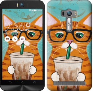 Чохол Зеленоокий кіт в окулярах на Asus ZenFone Selfie ZD551KL