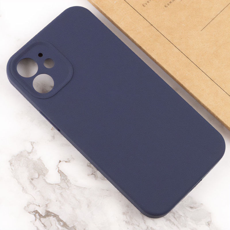 Фото Чехол Silicone Case Full Camera Protective (AA) NO LOGO для Apple iPhone 12 (6.1") (Темно-синий / Midnight blue) в магазине vchehle.ua