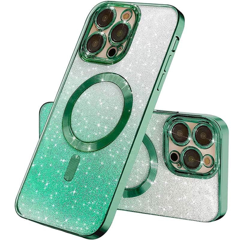 TPU чехол Delight case with Magnetic Safe с защитными линзами на камеру для Apple iPhone 13 Pro (6.1") (Зеленый / Emerald)