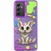 TPU+PC чехол TakiTaki Graffiti magic glow для Samsung Galaxy A14 4G/5G (Cute wolf / Purple)