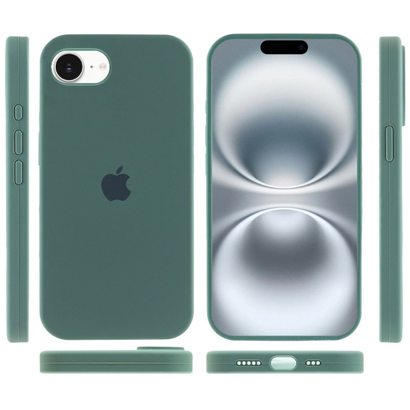Чехол Silicone Case Full Protective (AA) для Apple iPhone 16e (6.1") (Зеленый / Pine green) в магазине vchehle.ua