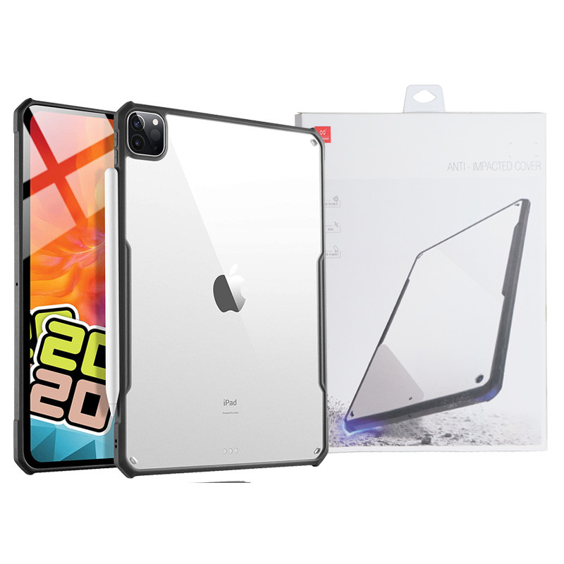 TPU+PC чехол Xundd c усиленными углами для Apple iPad Pro 12.9" (2020-2022) (Бесцветный / Черный)