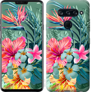 

Чехол Тропические цветы v1 для LG V40 ThinQ 845011