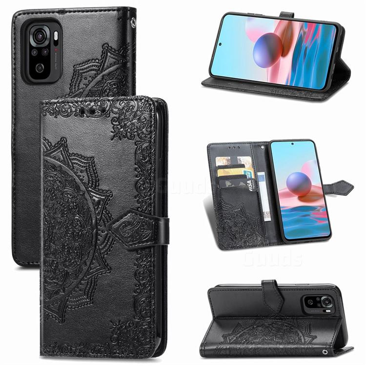 Шкіряний чохол-книжка Art Case з візитницею на Xiaomi Redmi Note 10 / Note 10s (Чорний) в магазині vchehle.ua