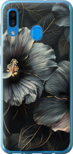 Чохол Чорні квіти для Samsung Galaxy A20 A205F
