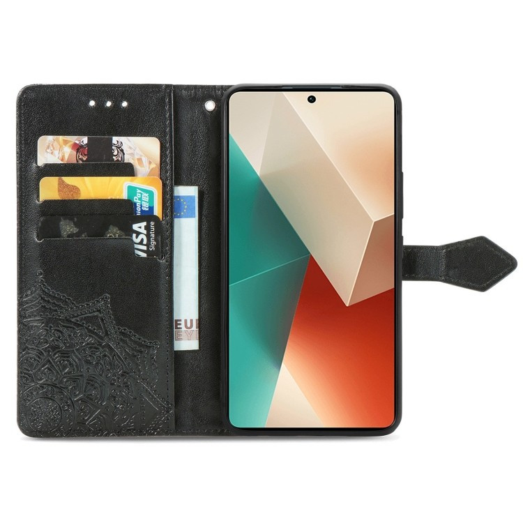 Фото Кожаный чехол (книжка) Art Case с визитницей для Xiaomi Redmi Note 13 Pro 4G / Poco M6 Pro 4G (Черный) на vchehle.ua