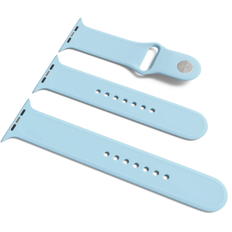 Силіконовий ремінець для Apple Watch Sport Band 38/40/41/42mm (S/M & M/L) 3pcs (Блакитний / Lilac Blue)