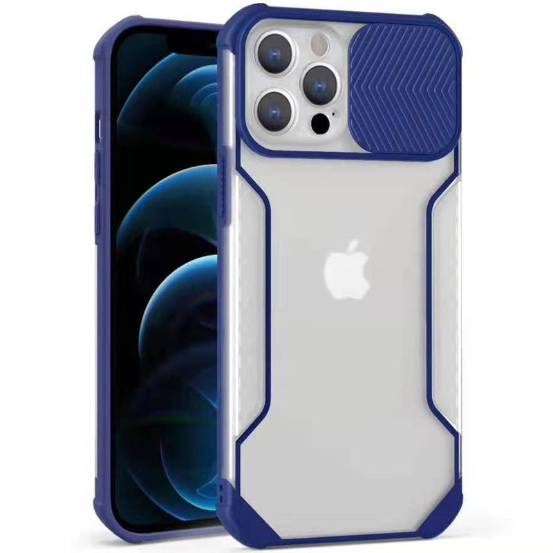 Чохол Camshield matte Ease TPU зі шторкою на Apple iPhone 12 Pro / 12 (6.1") (Синій)
