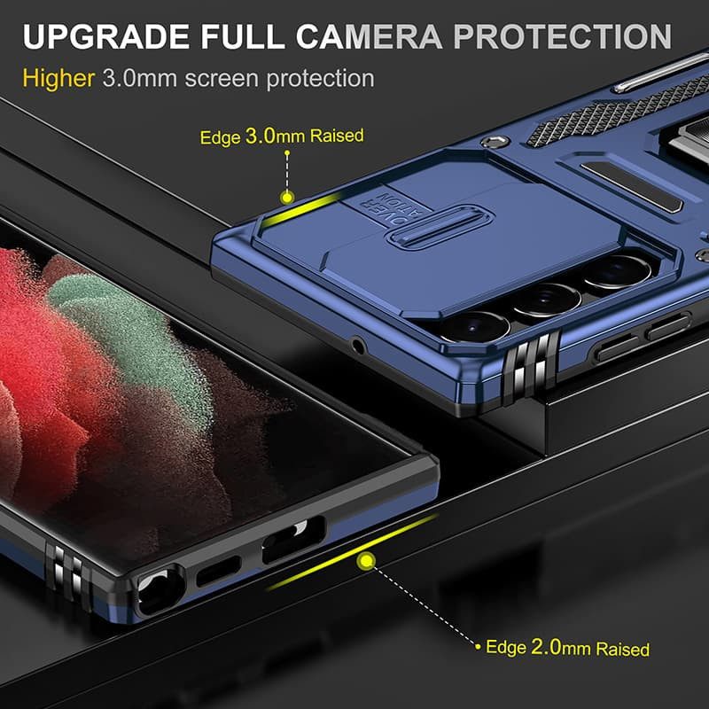 Замовити Удароміцний чохол Camshield Army Ring на Samsung Galaxy S24 Ultra (Синій / Navy) на vchehle.ua