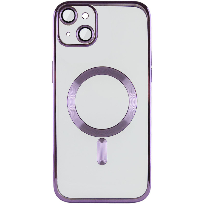 Фото TPU чохол Fibra Chrome with Magnetic safe на Apple iPhone 14 (6.1") (Purple) на vchehle.ua