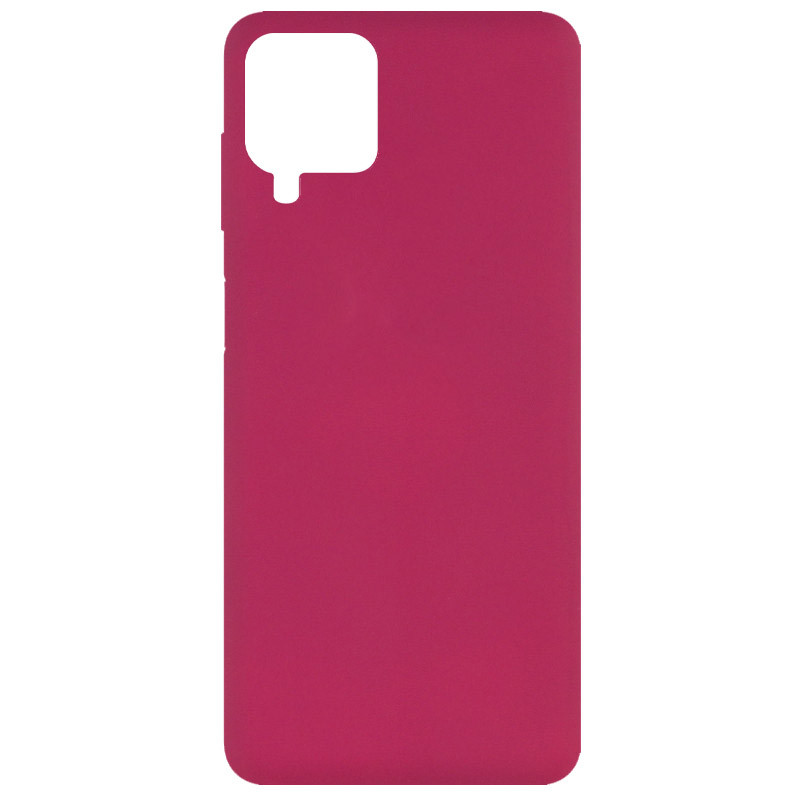 Чохол Silicone Cover Full without Logo (A) на Samsung Galaxy A12 (Дефект упаковки / Бордовий / Marsala)